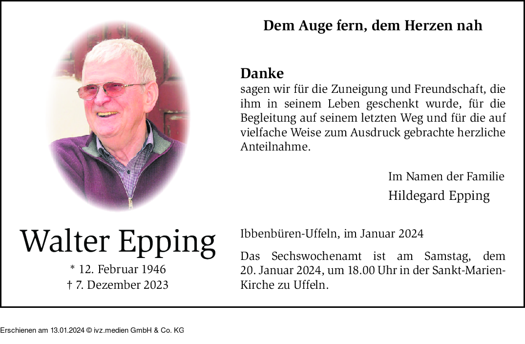 IVZ Trauer Walter Epping