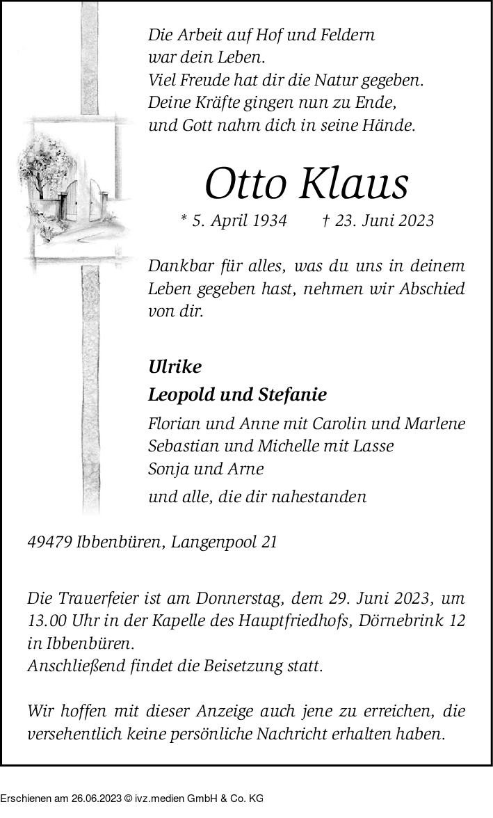 Ivz Trauer Otto Klaus