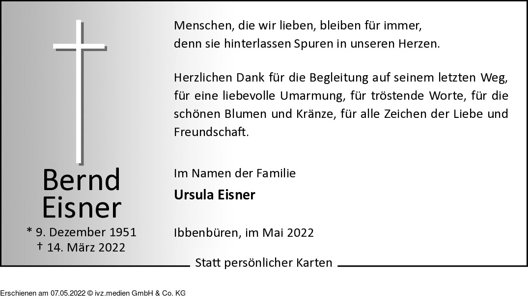 Ivz Trauer Bernd Eisner