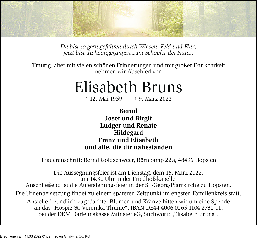 Ivz Trauer Elisabeth Bruns