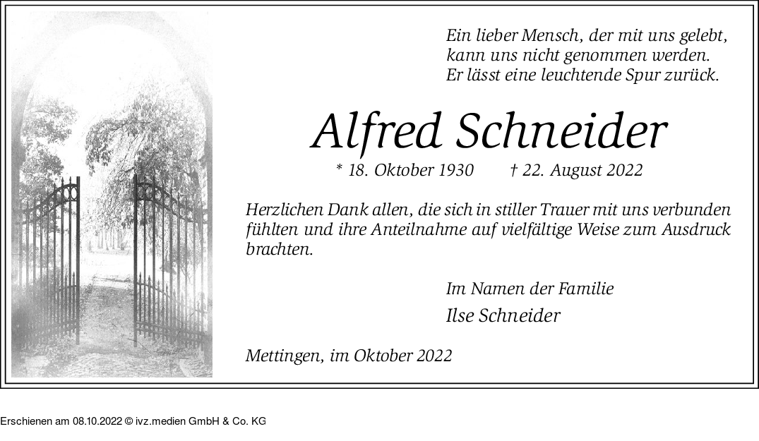 IVZTrauer Alfred Schneider