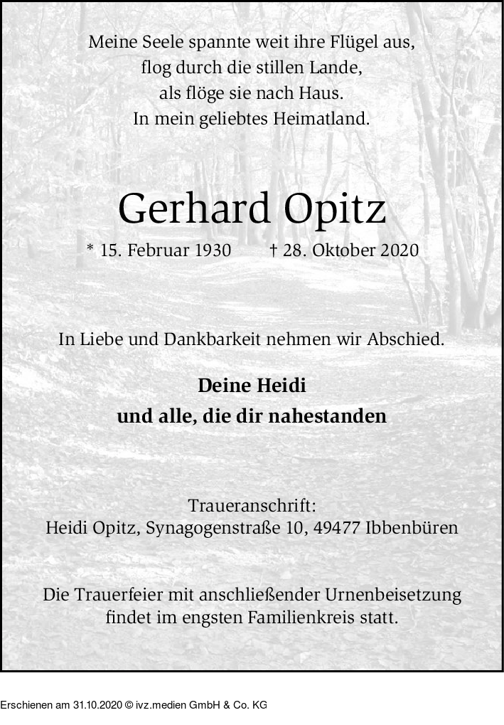 IVZTrauer Gerhard Opitz