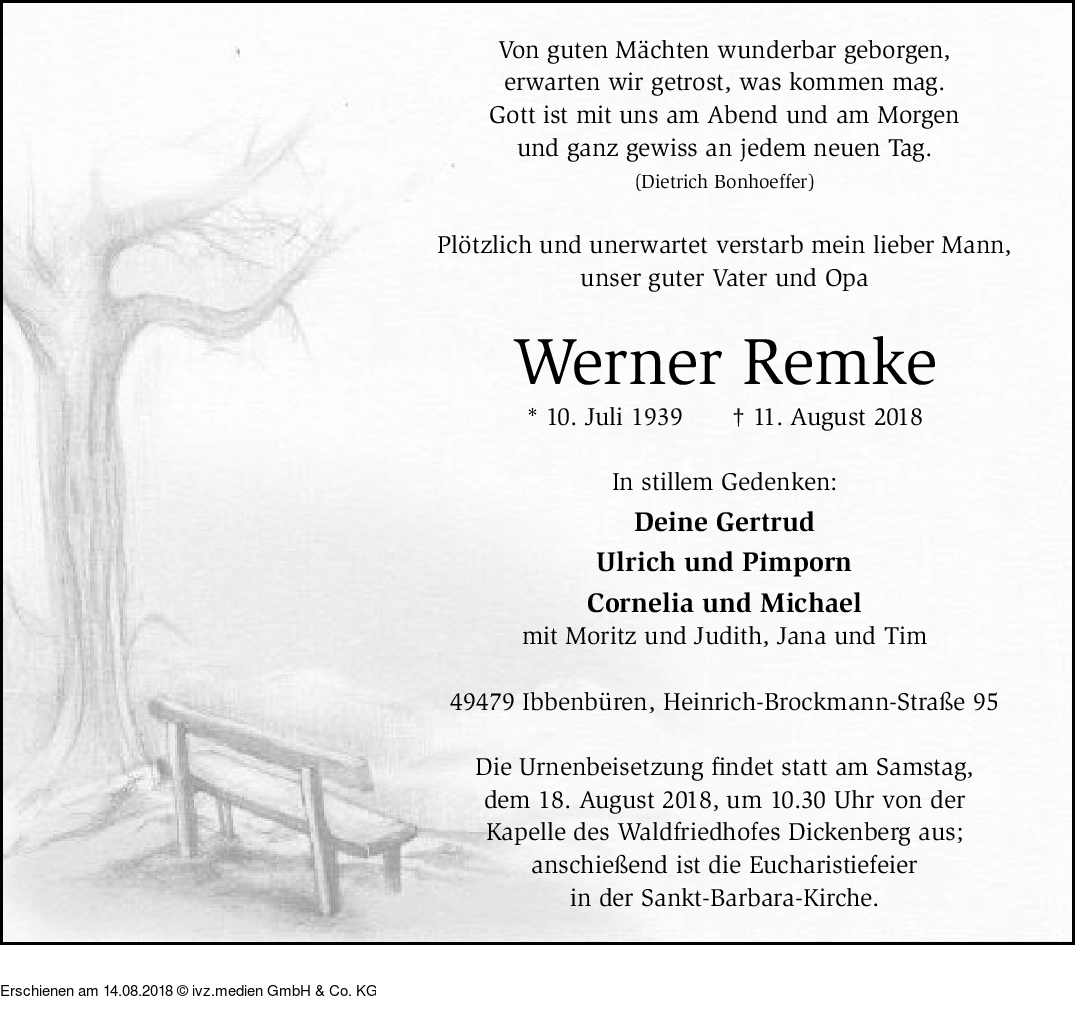 IVZTrauer Werner Remke