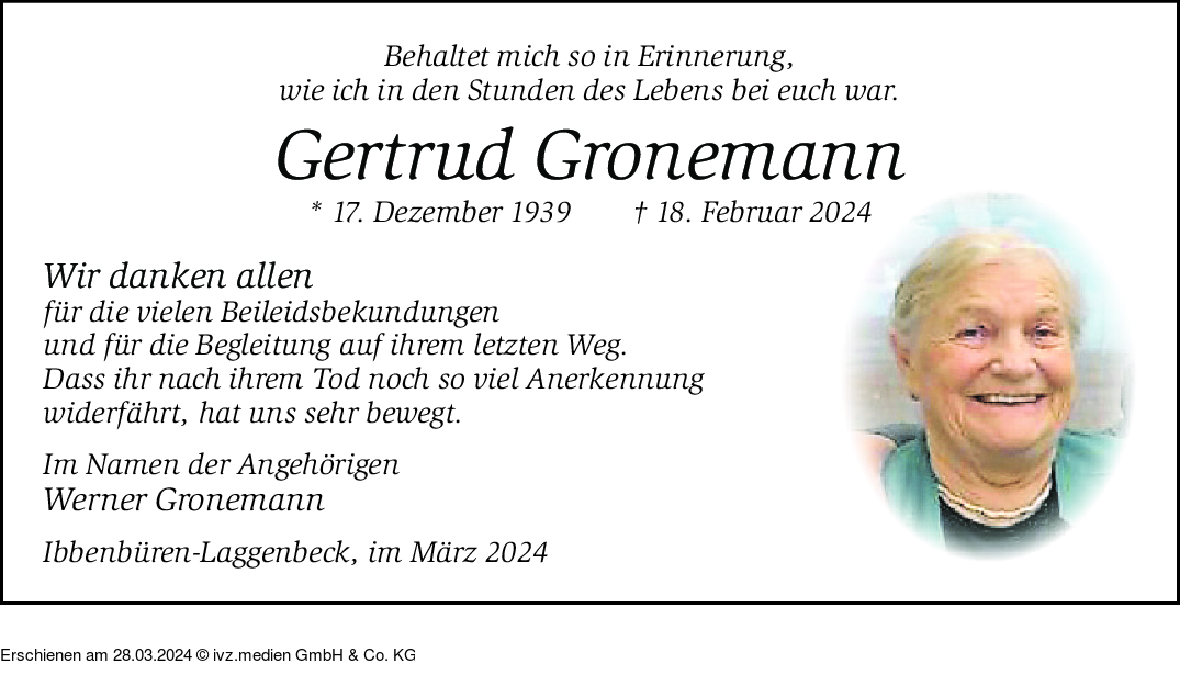 IVZTrauer Gertrud Gronemann