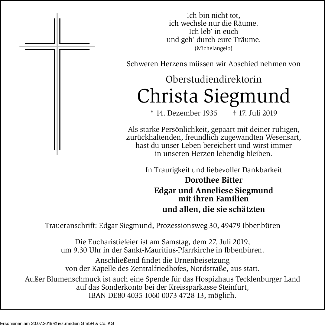 IVZTrauer Christa Siegmund
