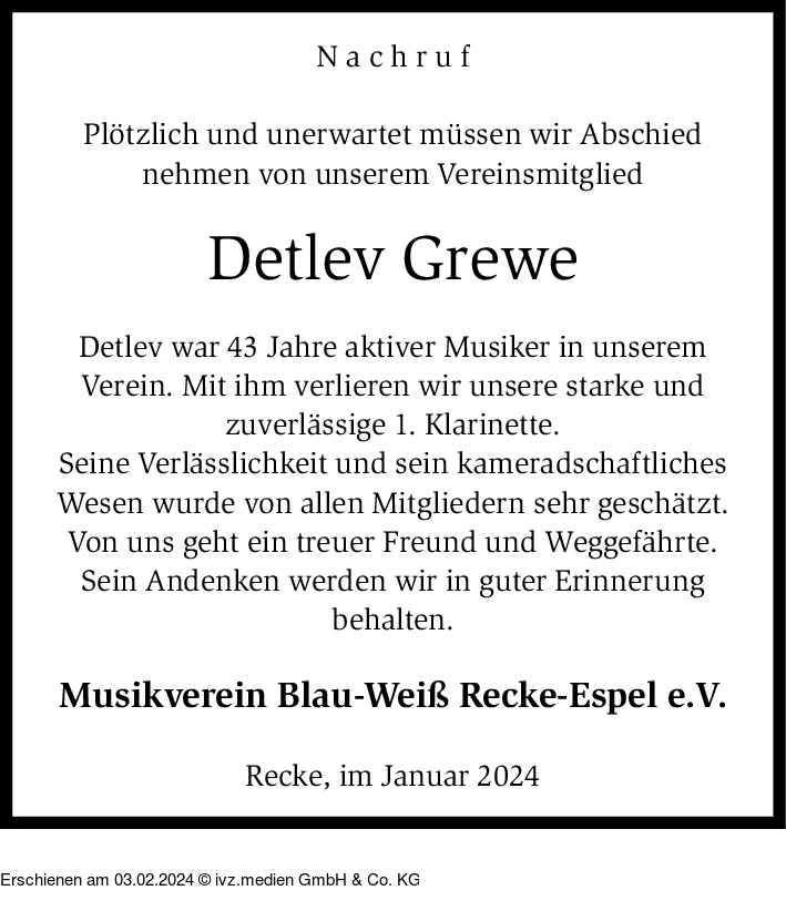 IVZTrauer Detlev Grewe