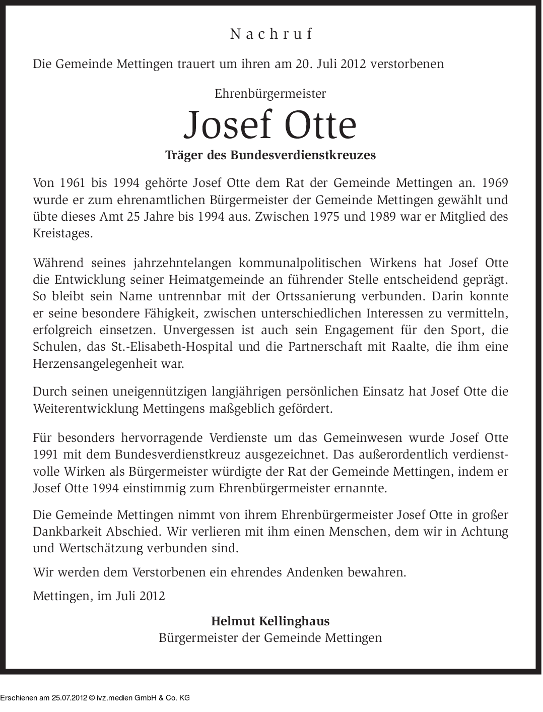 IVZTrauer Josef Otte