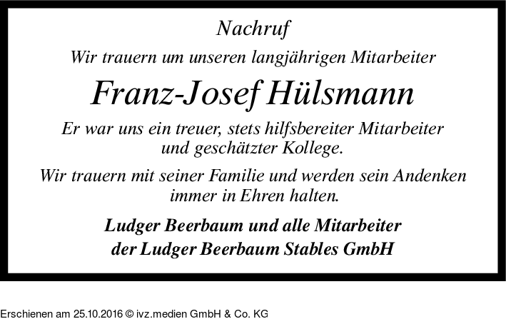 IVZTrauer FranzJosef Hülsmann