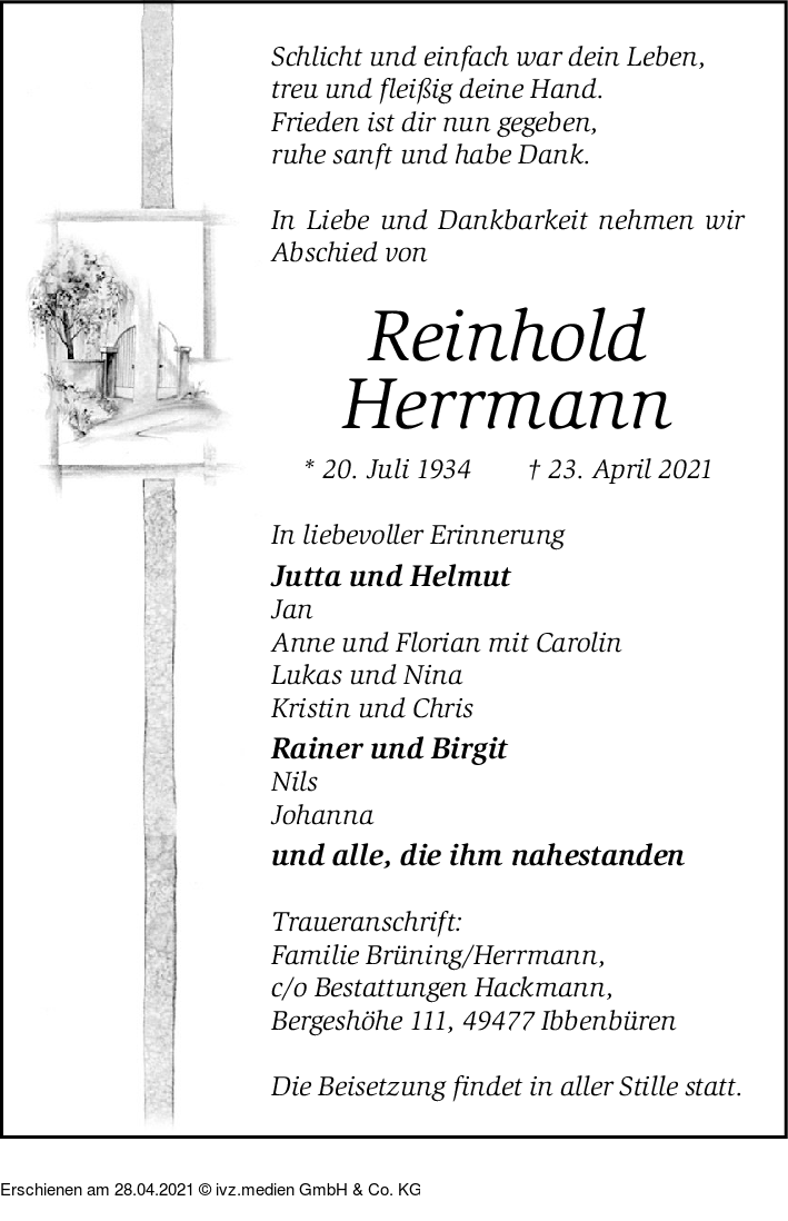 IVZTrauer REinhold Herrmann