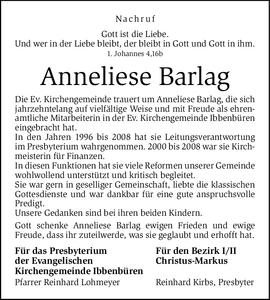 Ivz Trauer Anneliese Barlag